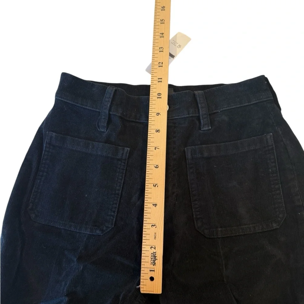 J Crew Slim Wide Leg Stretch Black Corduroy Sailor CC444 Size 23 NEW Kidsc L/XL